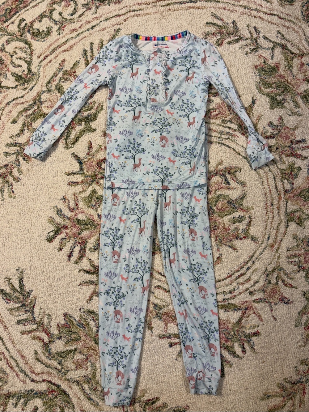 Magnetic Me Light Blue Deer Print Pajama Set 3T